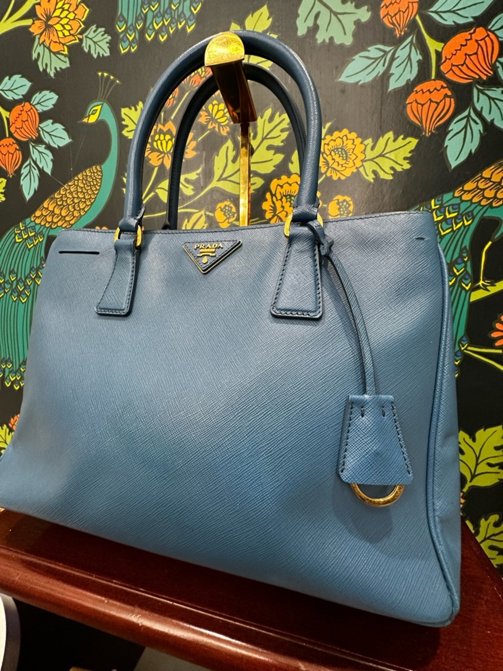 Prada Cobalto Saffiano Lux Galleria Double Zip Tote (C5) - Picture 6 of 17